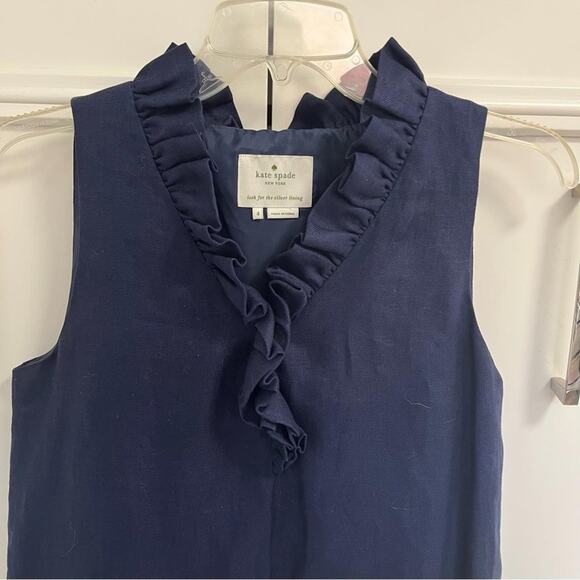 Navy Blue Ruffle Dress - Picture 2 of 6